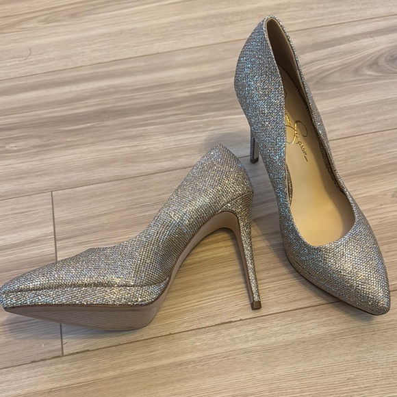 Jessica Simpson Shoes - Jessica Simpson Silver Glamorous Heels - Never Worn